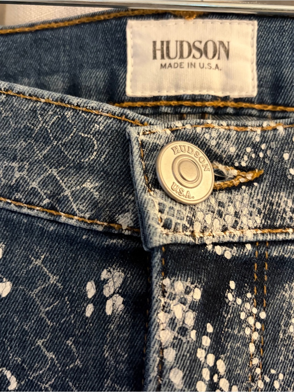 RARE Hudson Jeans Women’s Blue Painted-Accent Jeans